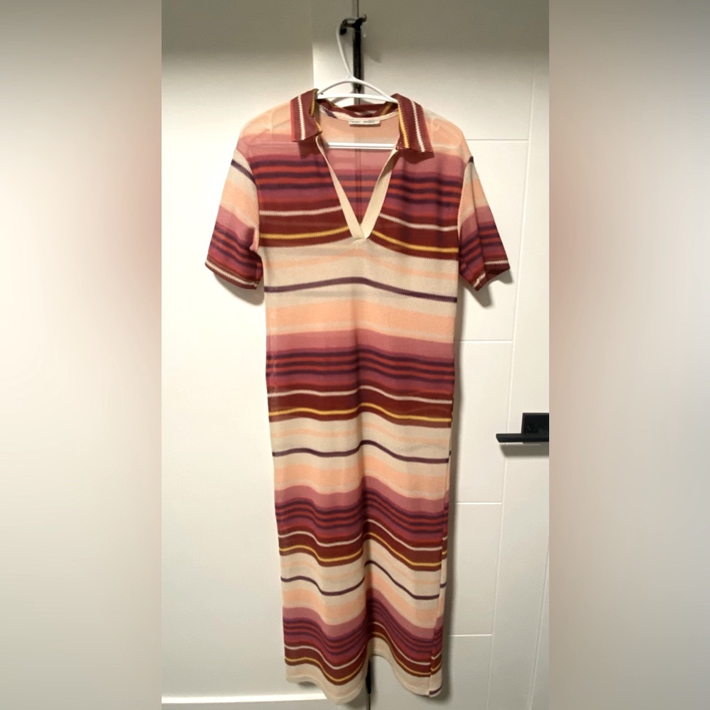 ⚫️ Zara ⚫️ open knit striped maxi dress - small